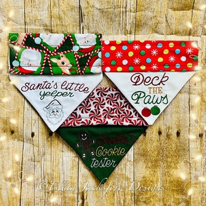 ITH Christmas Pet Bandana Embroidery Design SET OF 3