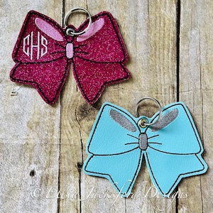 Cheer Bow Keyfob Embroidery Design