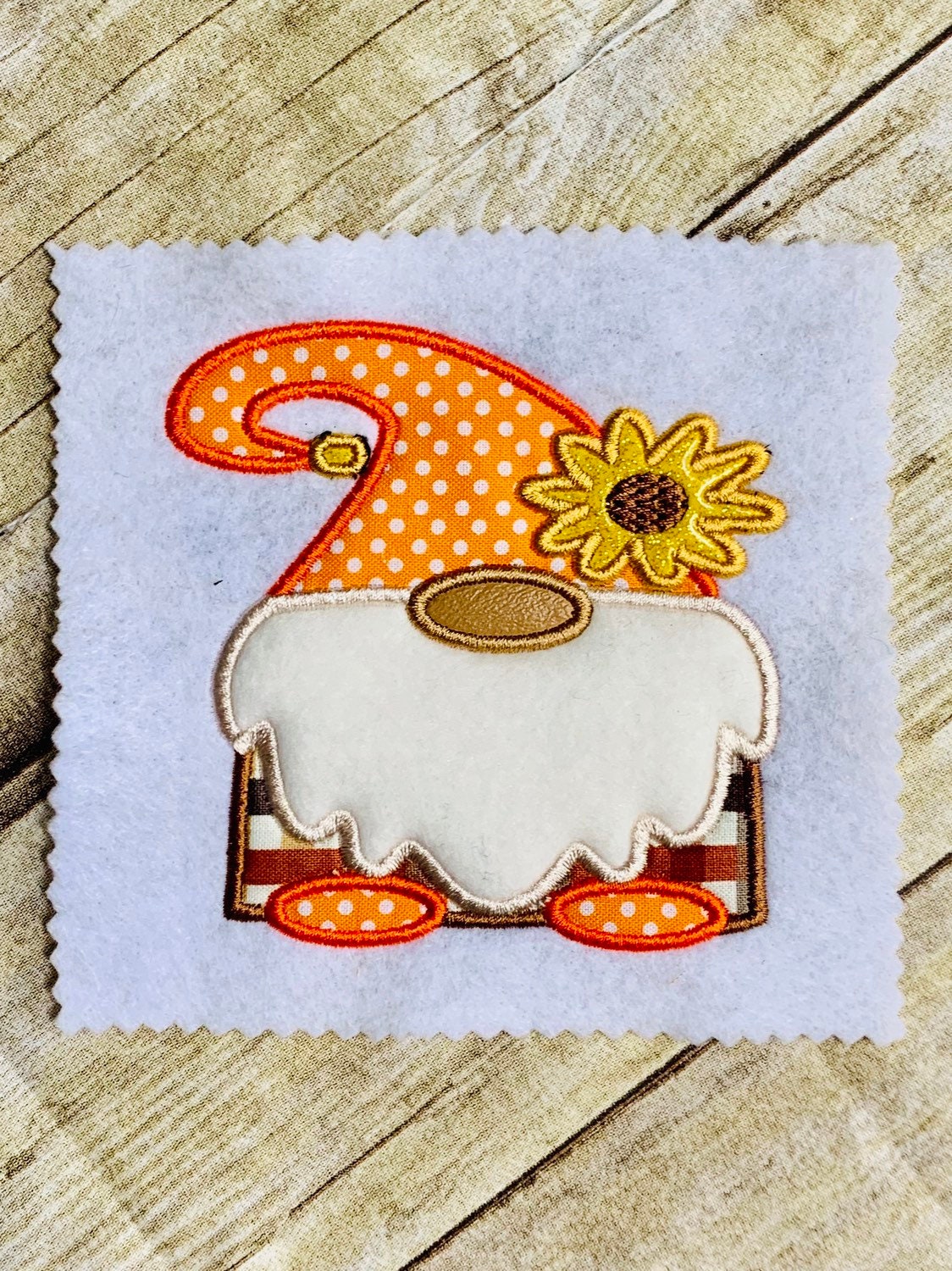 Fall Gnome Applique Embroidery File 2 Sizes Etsy