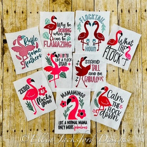 Funny Flamingo Embroidery Design BUNDLE
