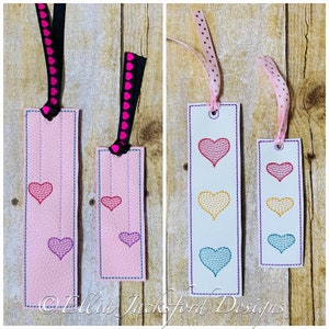 ITH Set of Two Heart Bookmarks Embroidery Design
