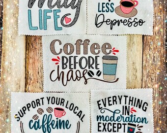 Sketch Coffee Bundle 4x4 Embroidery Design SET OF 5