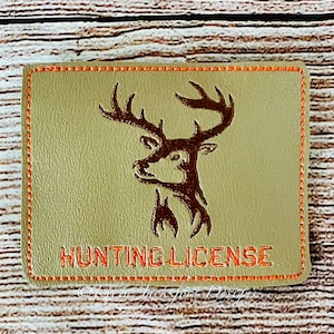 Hunting License Wallet Embroidery Design