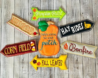 Fall Sign Embroidery Design 7 FINISHES