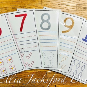 ITH Number Worksheets 6-10 Embroidery Design