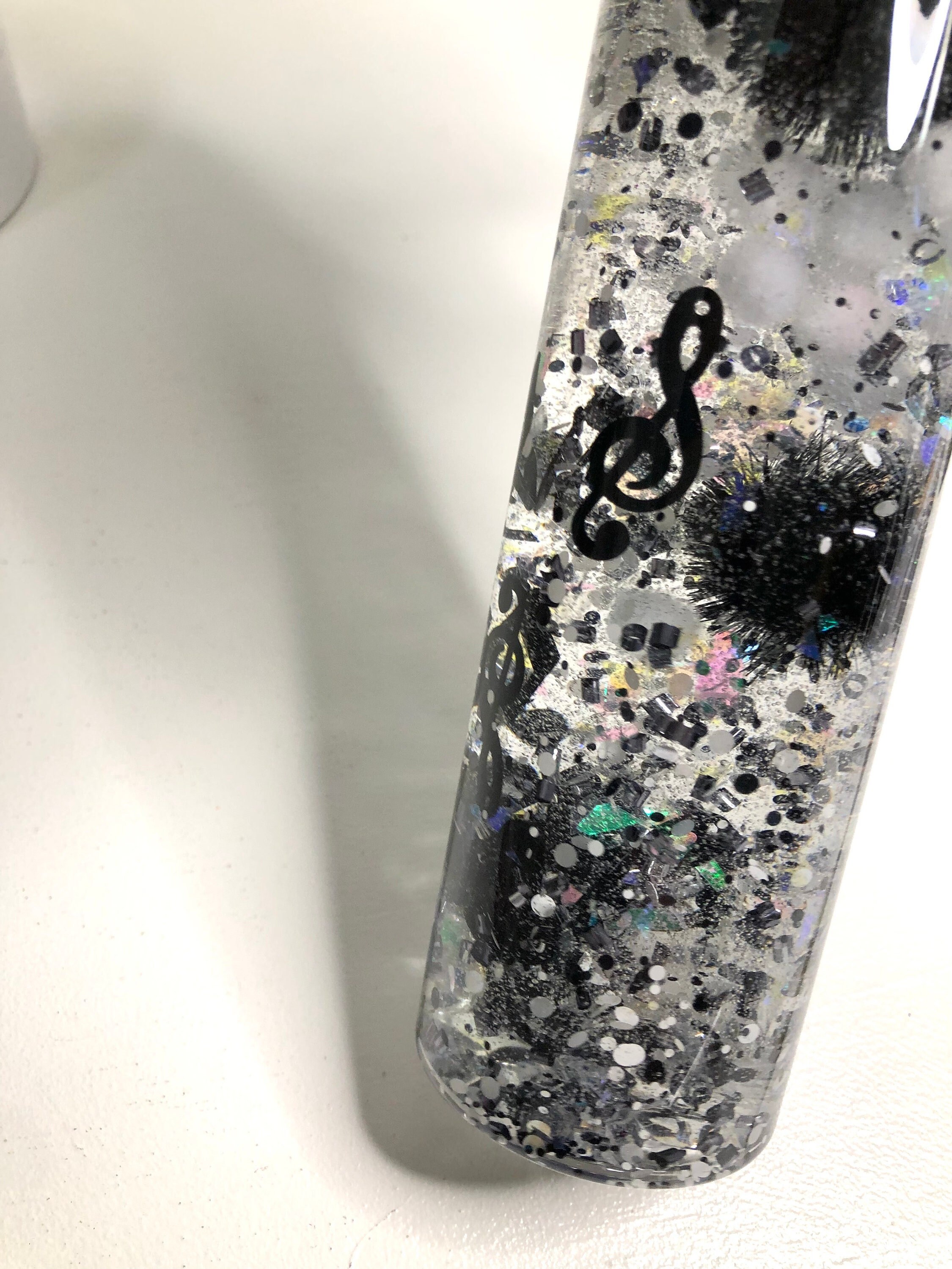 Sensory Bottle SHEET MUSIC, Music Notes, Black & White, Marching Band