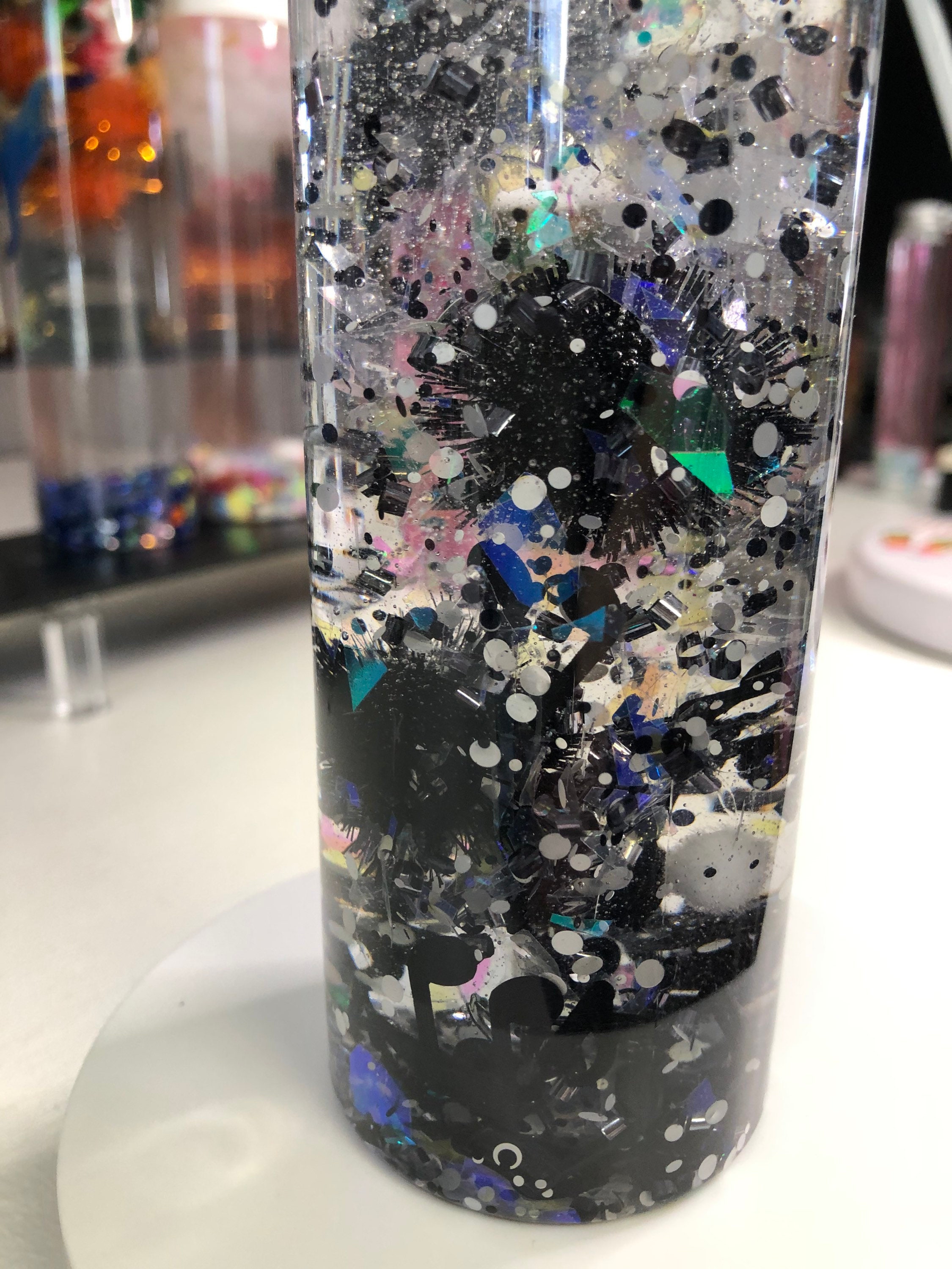 Sensory Bottle SHEET MUSIC, Music Notes, Black & White, Marching Band