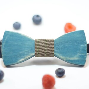 Original wood wooden bow tie accessory man handmade gift boho