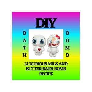 Zelfgemaakt luxe badbomrecept met melk en boter (digitale download)