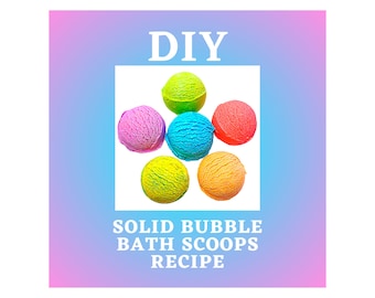 Receta casera para hacer bolitas de baño de burbujas sólidas: Barra de baño de burbujas (Descarga digital)