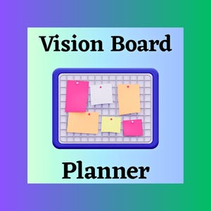 Vision Board Planner: 34 Page Manifestation Journal (Digital Download)