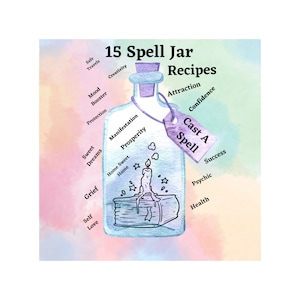 Zauberglas Rezept-Download, 15 Zauber, nur digitaler Download, Wicca-Zauber, Magick Zauber, Wicca-Hexen-Zauber, Grimoire Seiten,