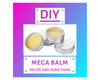 DIY Mega Balm Dry Skin Recipe, Dry Skin Moisturizing Balm Recipe, Dry Cracked Skin Recipe, Dry Skin Balm, DIGITAL Download ONLY.