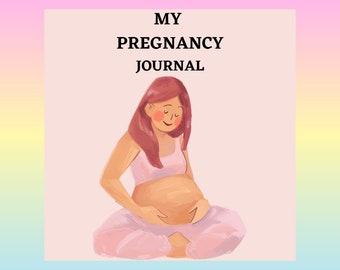 Pregnancy Journal, Digital download, Planner For Mom To Be, Journal 40 week Planner digital download, Print at home planner.