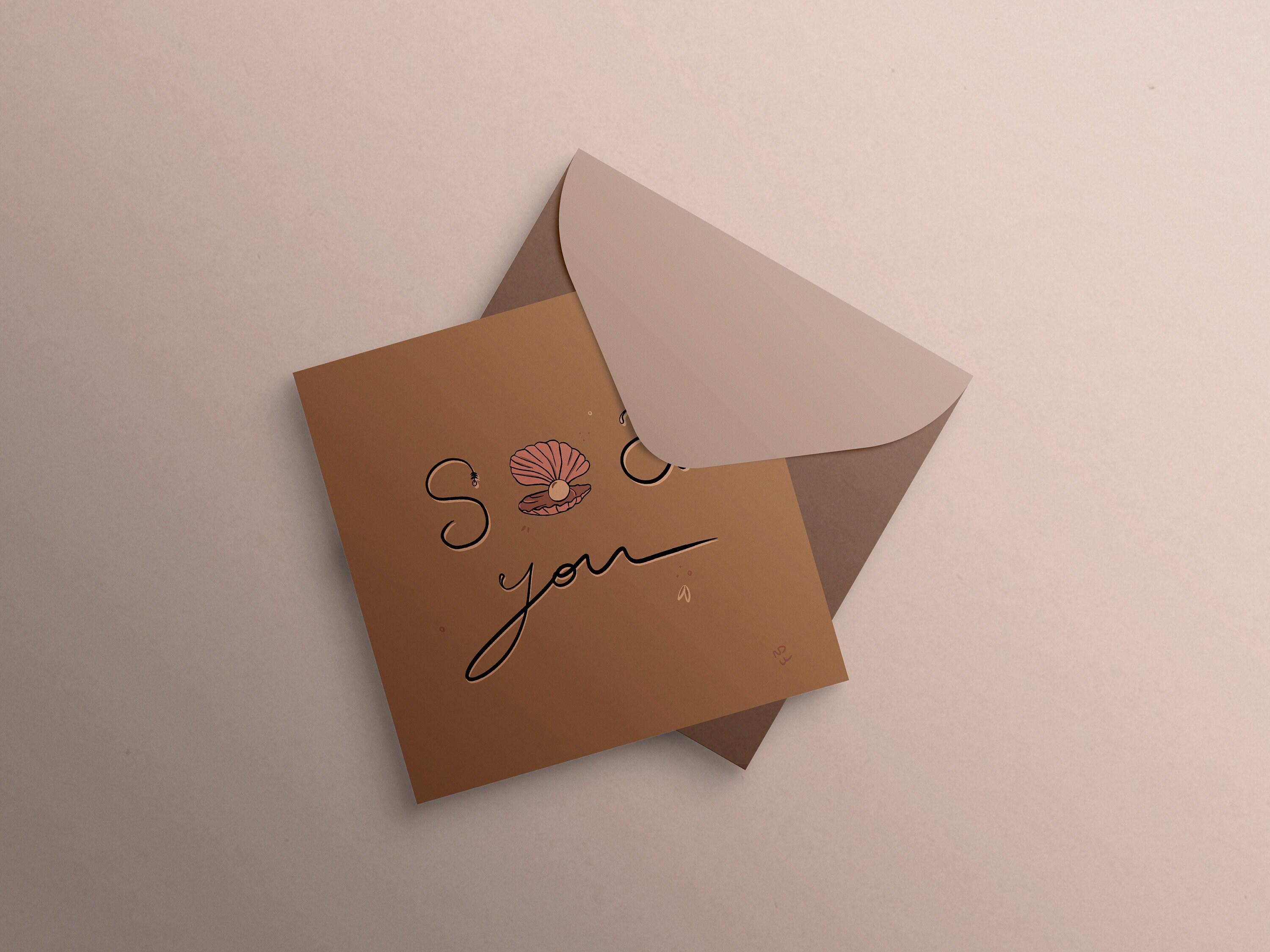 Illustration Série Message #sea You - Format Carré Polaroïde