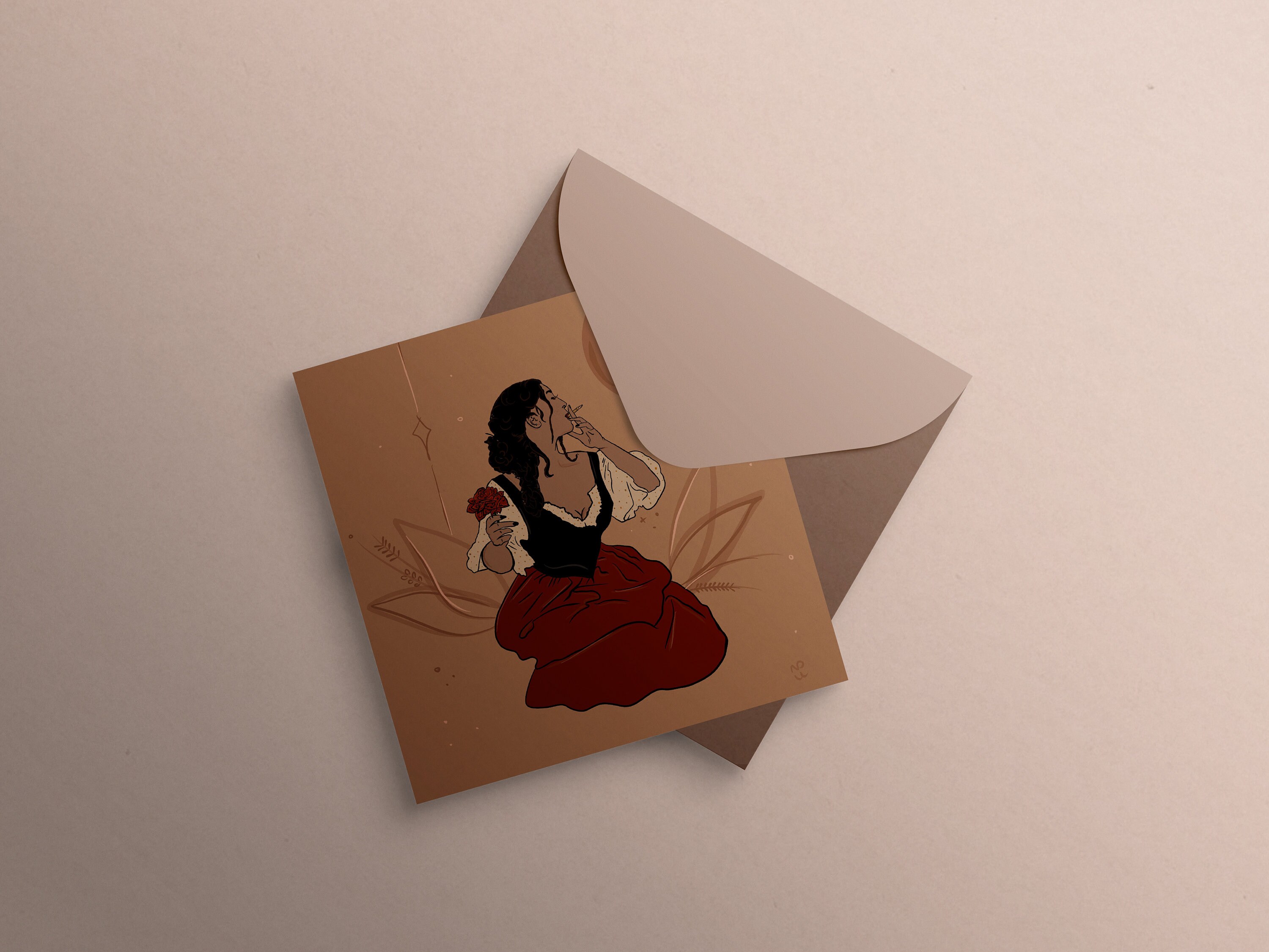 Illustration Série Maman Gipsy - Format Carré Polaroïde