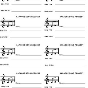 Karaoke Song Request Slip 8 per Page Printable - Etsy