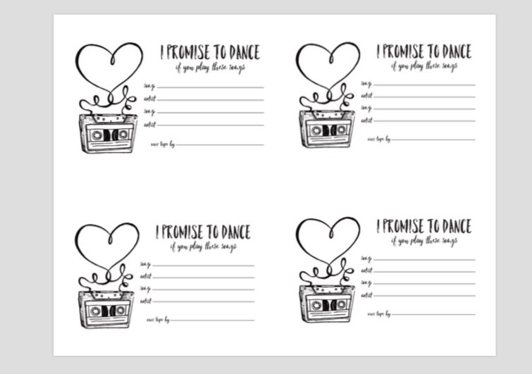 Mixtape Song Request Printable Digital Download | Etsy