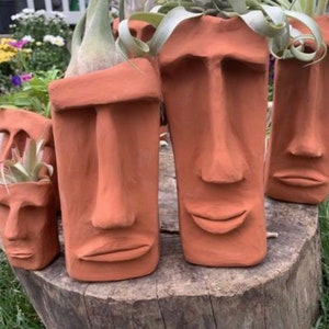 Large Terra Cotta Planter. Indoor or Outdoor. Any expression. Creative, unique one of a kind. Great as gift. Christmas, Holiday Gift. image 5