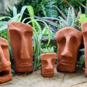 Large Terra Cotta Planter. Indoor or Outdoor. Any expression. Creative, unique one of a kind. Great as gift. Christmas, Holiday Gift. image 1