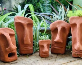 Large Terra Cotta Planter. Indoor or Outdoor. Any expression. Creative, unique one of a kind. Great as gift. Christmas, Holiday Gift.