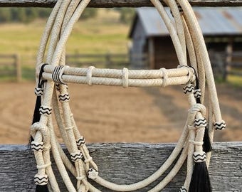 Cabezada y riendas de cuero crudo trenzadas a mano – Vaquero Horse Tack