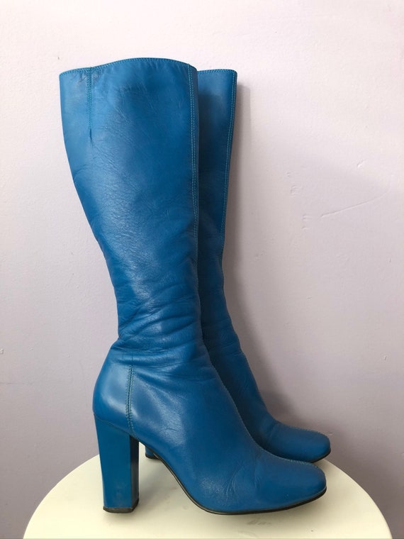 size 8-90s calf high leather Cobalt /Azure Blue G