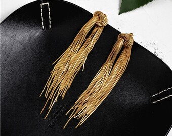 Set of 6 Long Guatemalan colorful tassel earrings