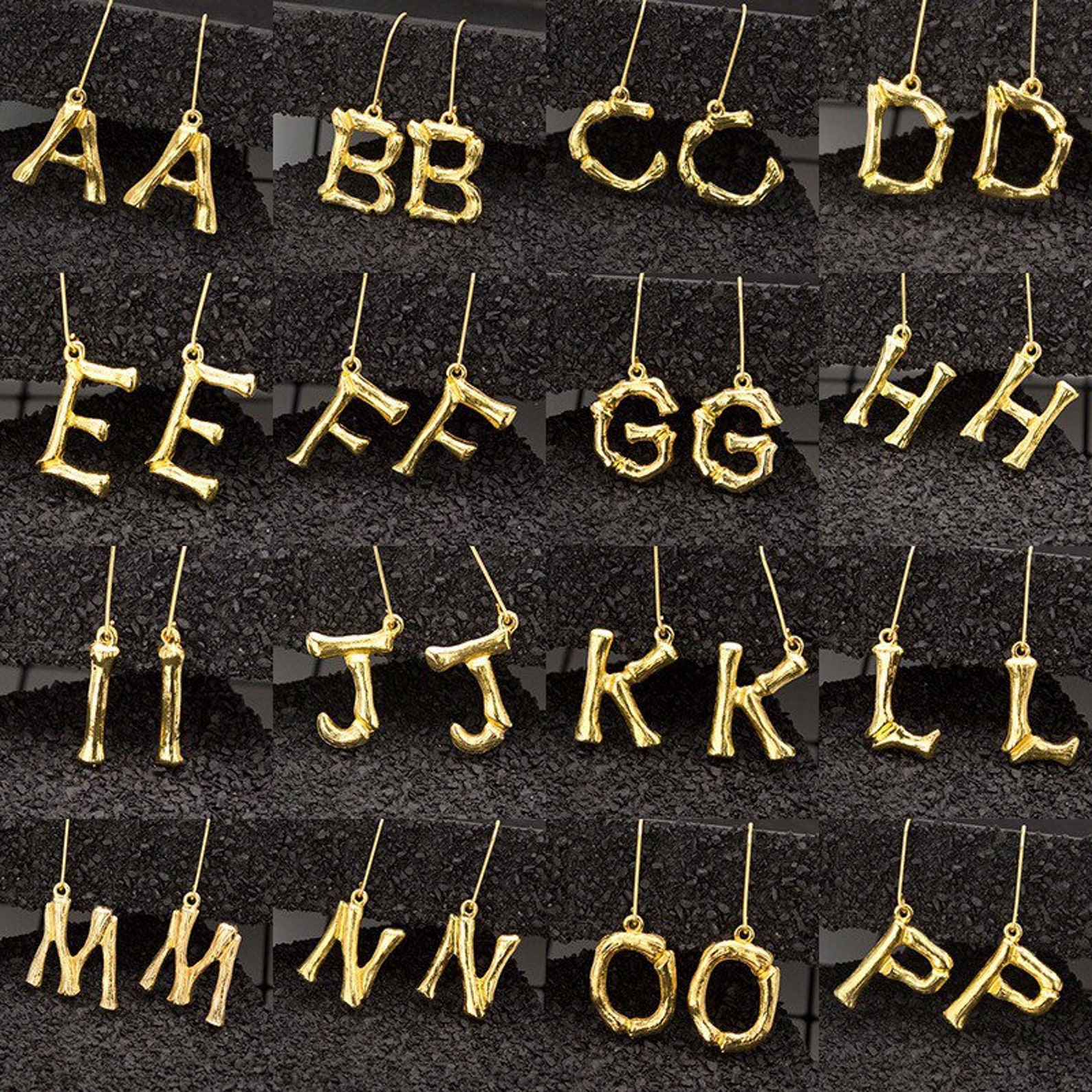 Initial Letter Earrings Chic Letter Dangle Earrings Gold Etsy