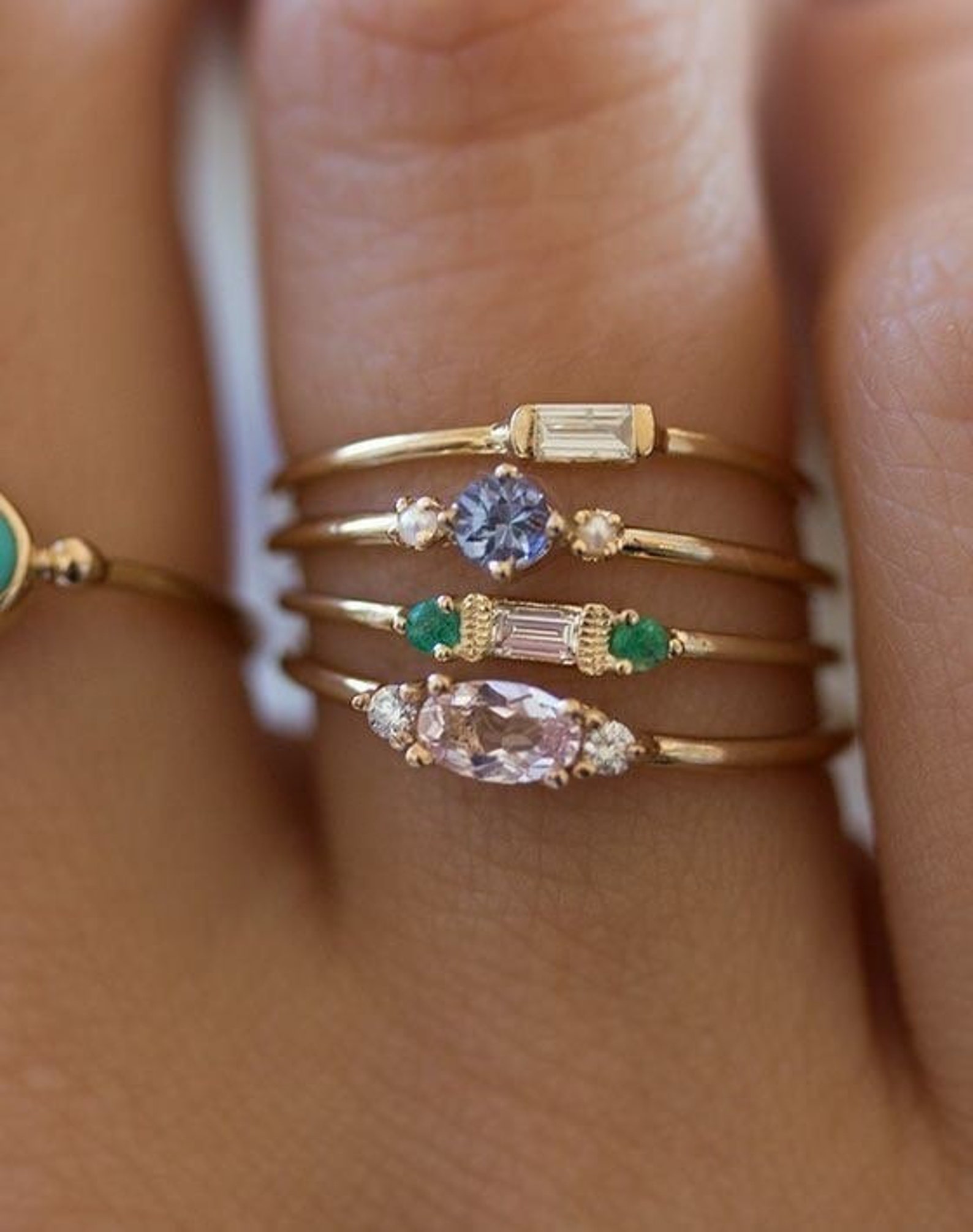 Skinny Stackable Rings boho Stacking Ring Minimalist Etsy