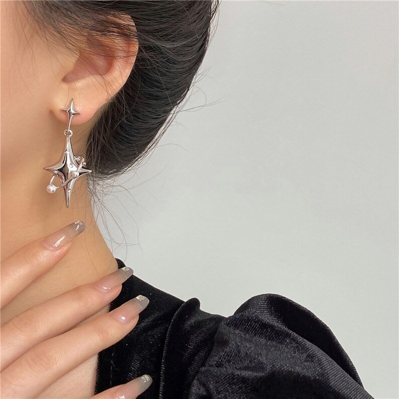 Starburst Dangle Earrings Astrology Earrings Space Earrings Etsy