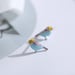 Tiny Bird Earrings| Studs| Enameled earrings| Sterling Silver| Gift for her| Cute| 