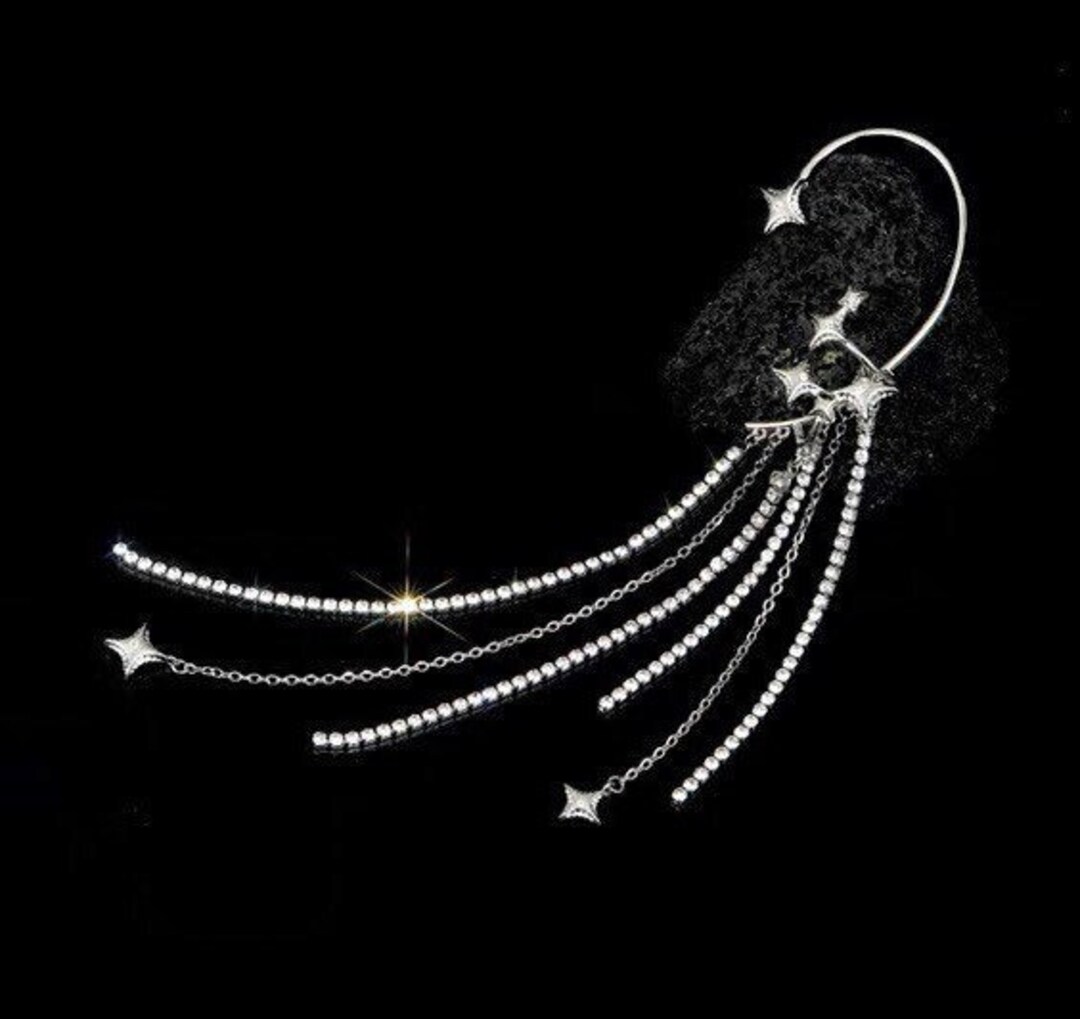 Star Ear Cuff Tassel Ear Cuff Ear Jacket Galaxy Ear Etsy