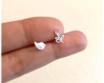 Stocking Stuffers Mother Day Gift Tiny Bird Stud Earrings Stainless Steel Studs