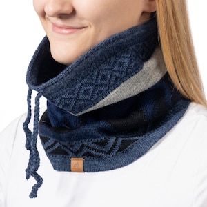5 in 1 - Knitted 100% Baby Alpaca Neck Warmer, Unisex Beanie and Neck Warmer, Neck Warmer for Women, Cool Summer Clothing