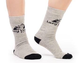Baby Alpaca Hiking Socks, Soft Warm Crew Socks, All Season Outdoor Socks, Cozy Wool Blend Socks, Unisex Walking Socks, Winter Gift