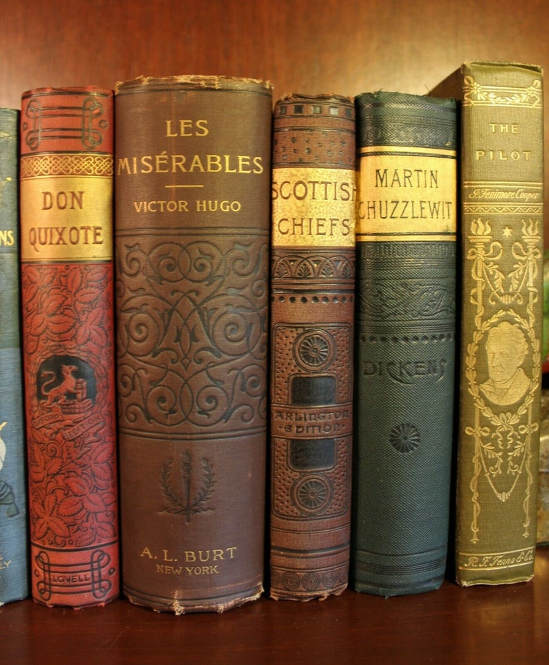 10 Book Set Decorative Victorian Fine Binding 1870s 1890s | Etsy