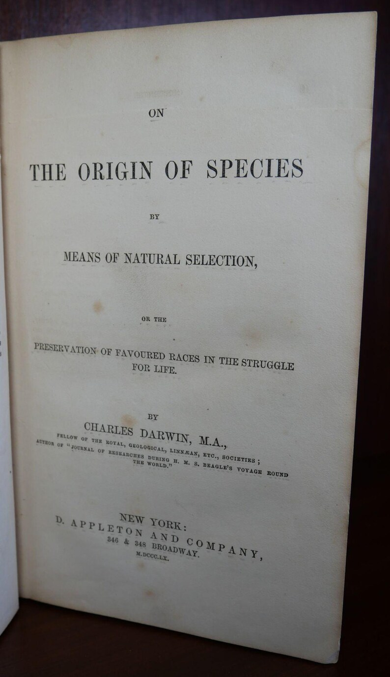 Charles Darwin / on the Origin of Species 1st Edition 1860 - Etsy