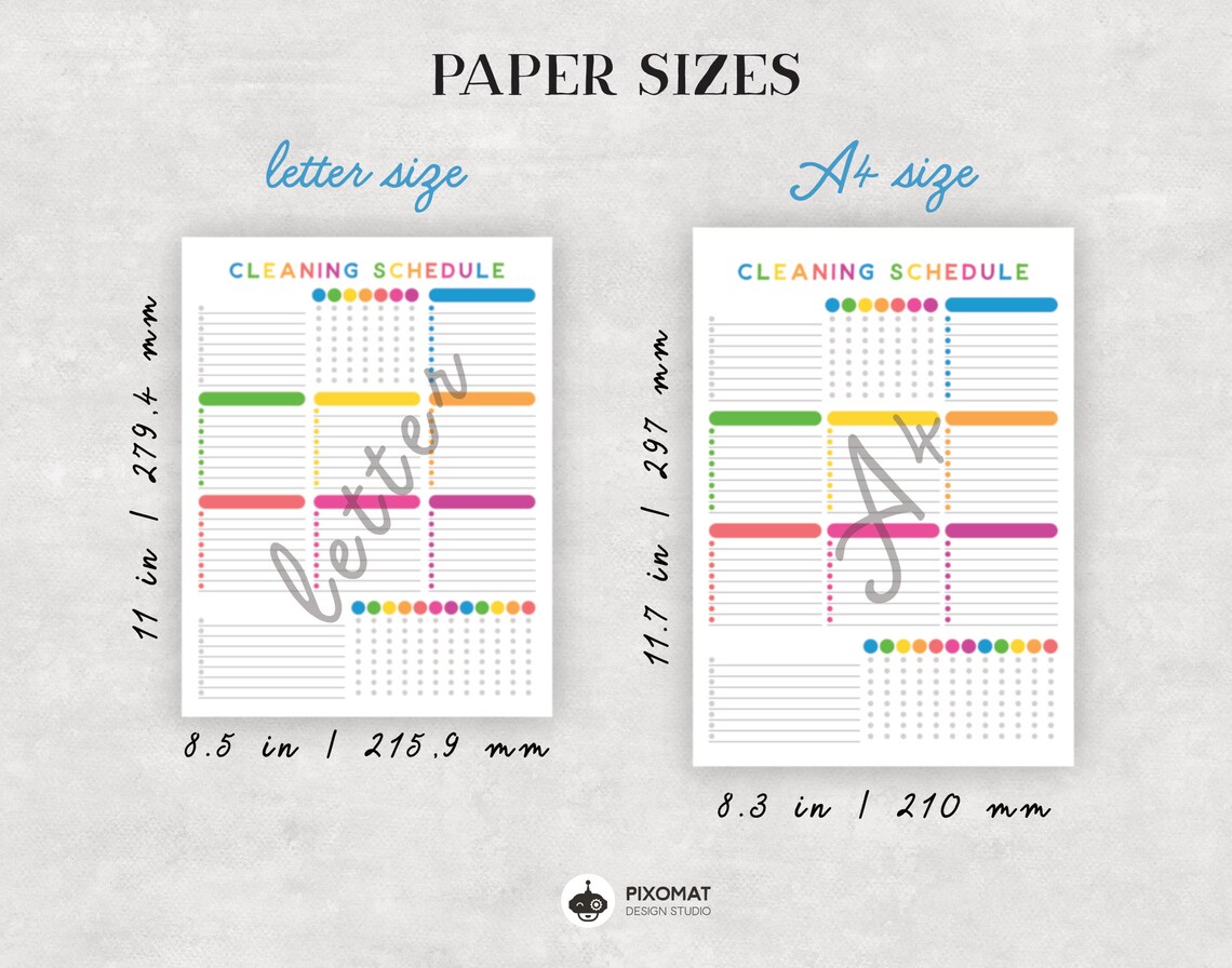 Printable Cleaning Schedule Checklist - Editable Daily, Weekly, Monthly ...