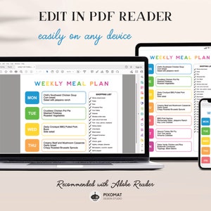 Weekly Meal Plan Template - Family Meal Planner you can edit on any device, recommended Adobe Reader to open the files