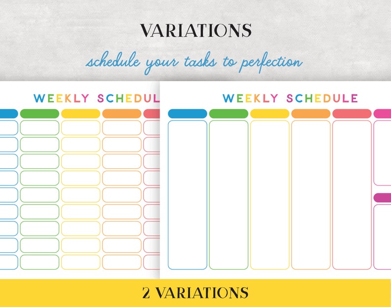 Weekly Family Schedule - Editable to Do List Chart for Kids &amp; Adults ...