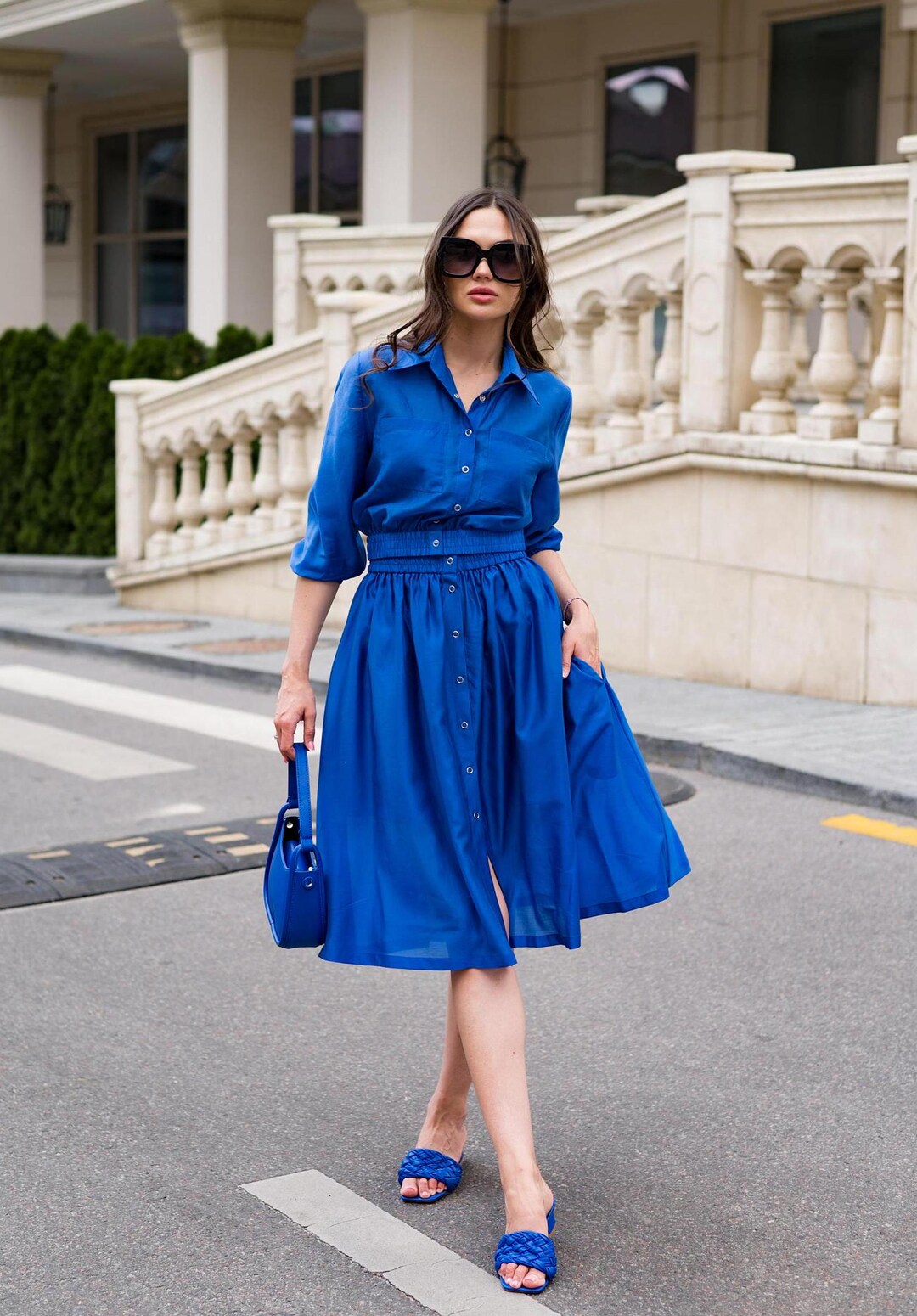 Completo casual da donna in due pezzi con bottoni, completo giacca