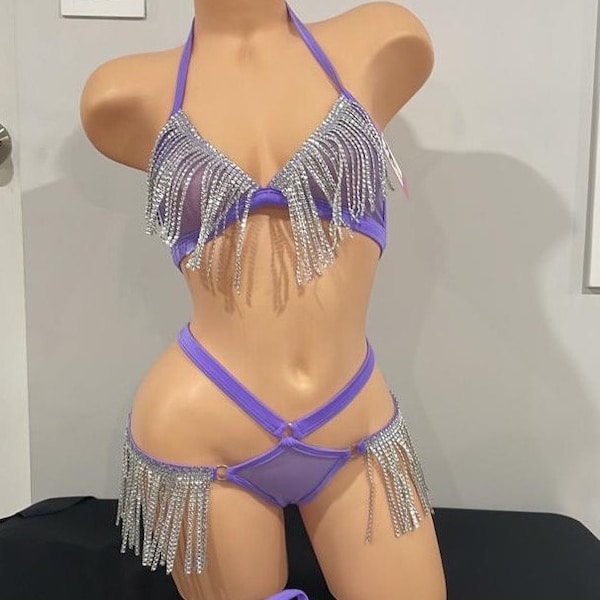 Stripper outfits Mesh with fringe