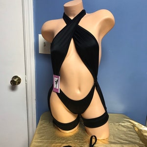 Exotic dancewear Black bodysuit