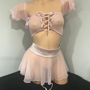 Stripper outfit mesh skirt
