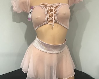 Stripper outfit mesh skirt