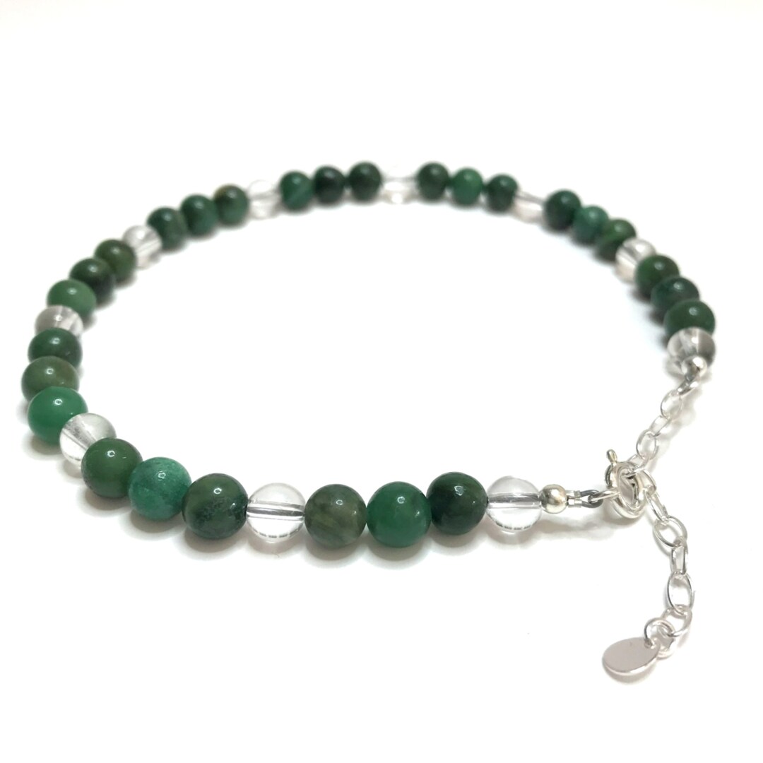 African Jade Anklet. Jade Ankle Bracelet. 21st Birthday Gift for Her