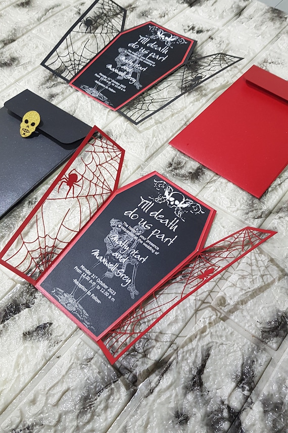 gothic wedding invitations etsy