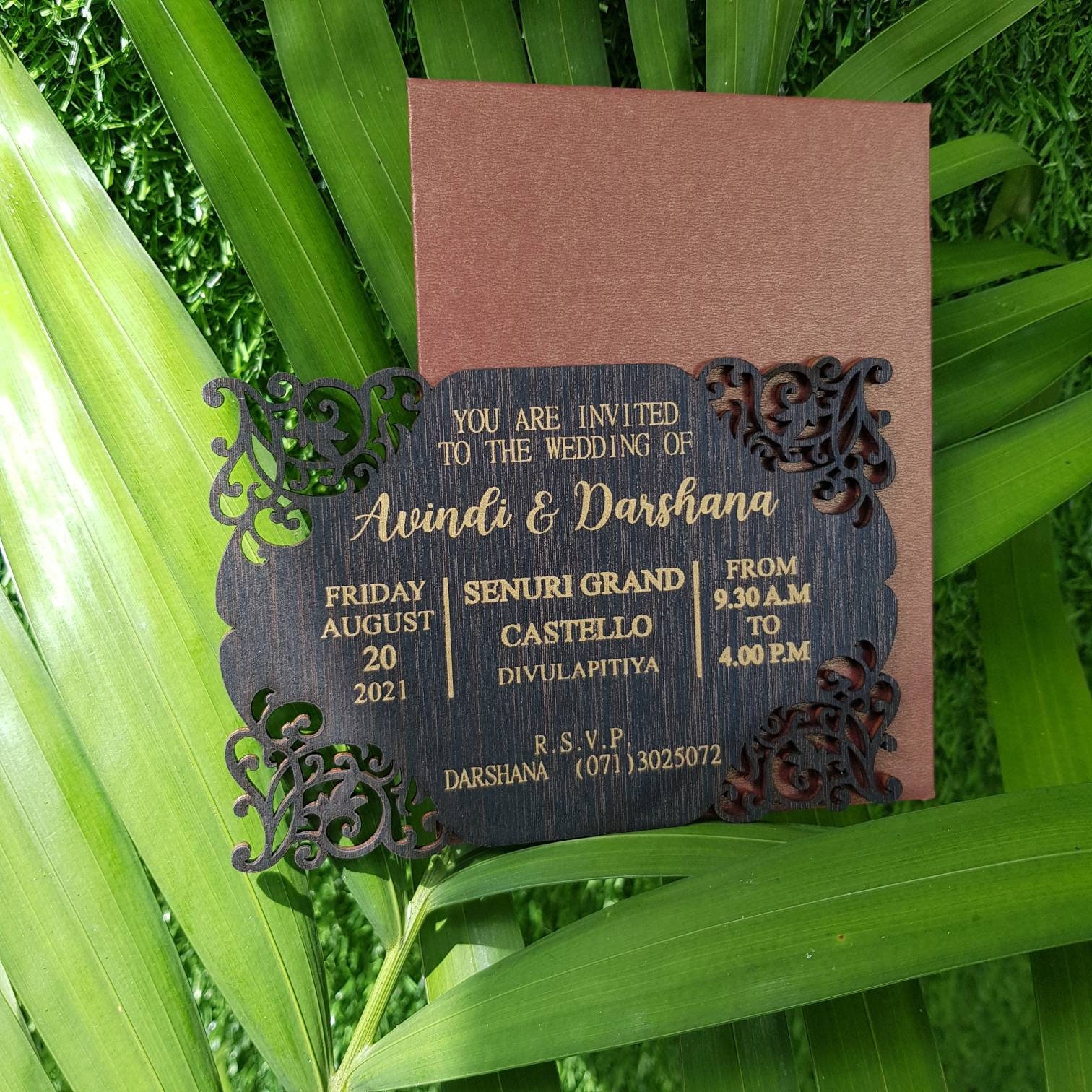 Wedding Invitation Laser Cut Personalized Wooden Wedding Etsy