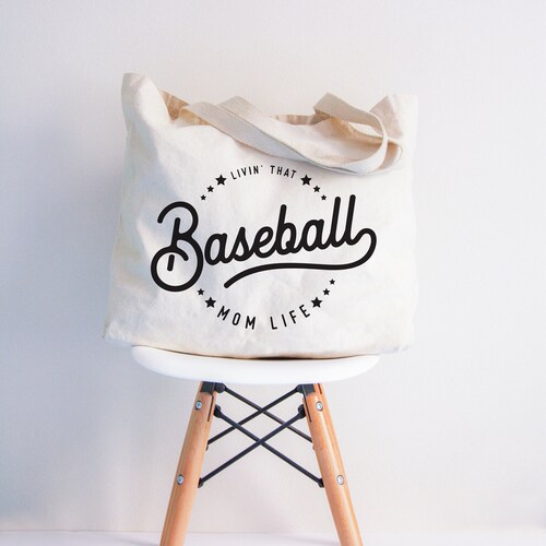 Living That Baseball Mom Life Tote Bag Etsy